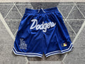 Royal Blue LA Dodgers premium basketball shorts, full front view