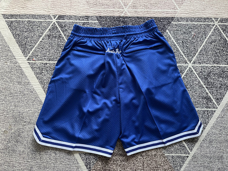 Royal Blue LA Dodgers premium basketball shorts, full back view