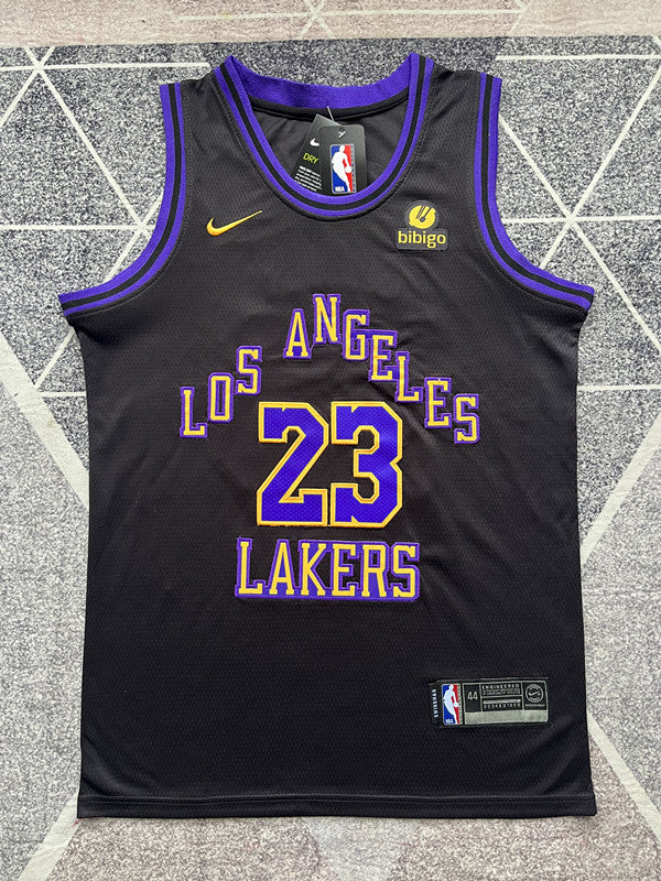 LA Lakers 2024 Black City Edition Basketball Jersey #23 front view [SPMERGE:P063:front]