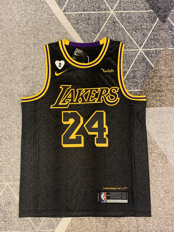 Multi-color LA Lakers basketball jersey, full front view