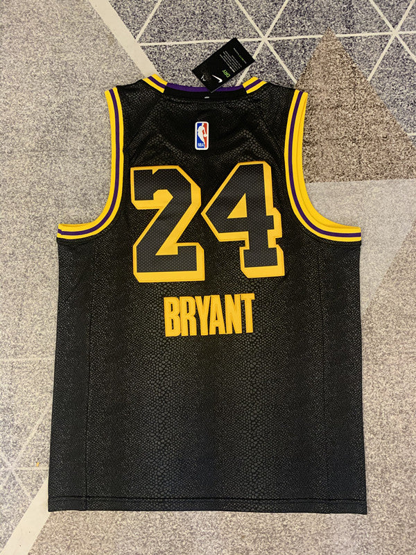 Multi-color LA Lakers basketball jersey, full back view