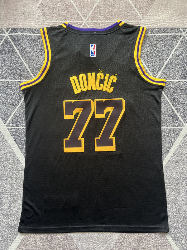 Multi-color LA Lakers basketball jersey, full back view