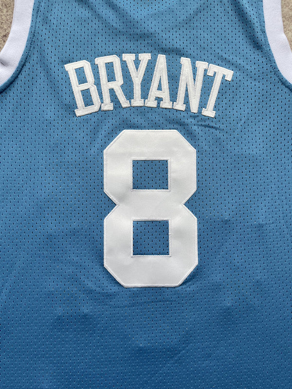 Blue LA Lakers basketball jersey, back lettering and number detail
