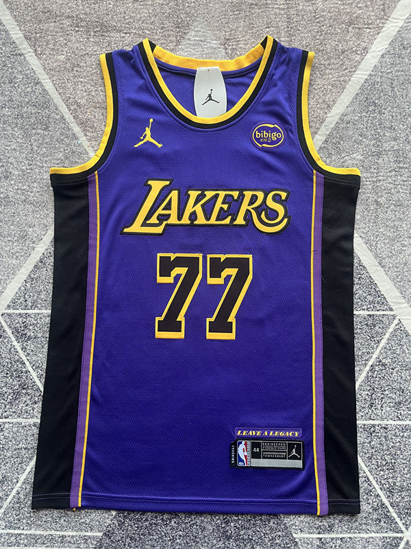 LA Lakers Purple Statement Edition Basketball Jersey #77 front view [SPMERGE:P252:front]
