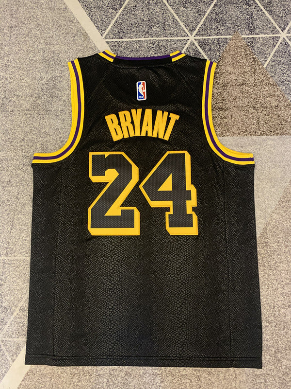 Multi-color LA Lakers basketball jersey, full back view