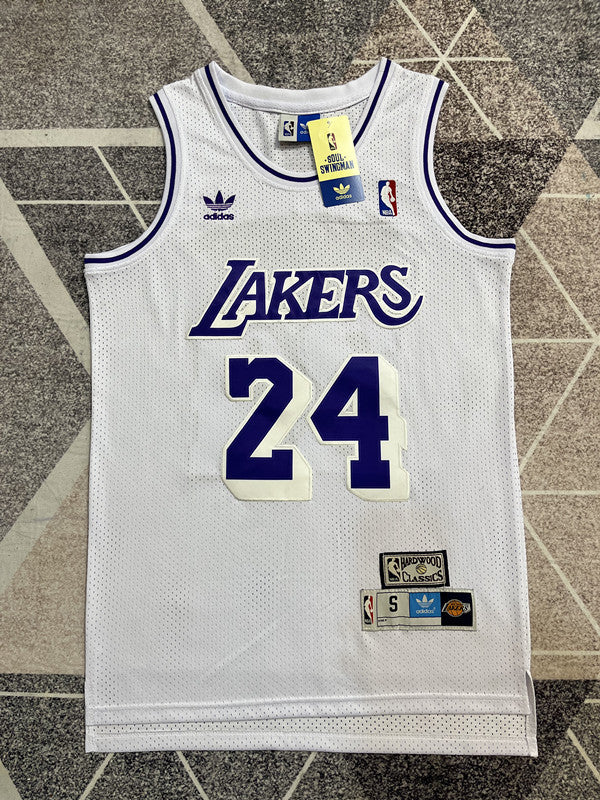 White LA Lakers basketball jersey, full front view