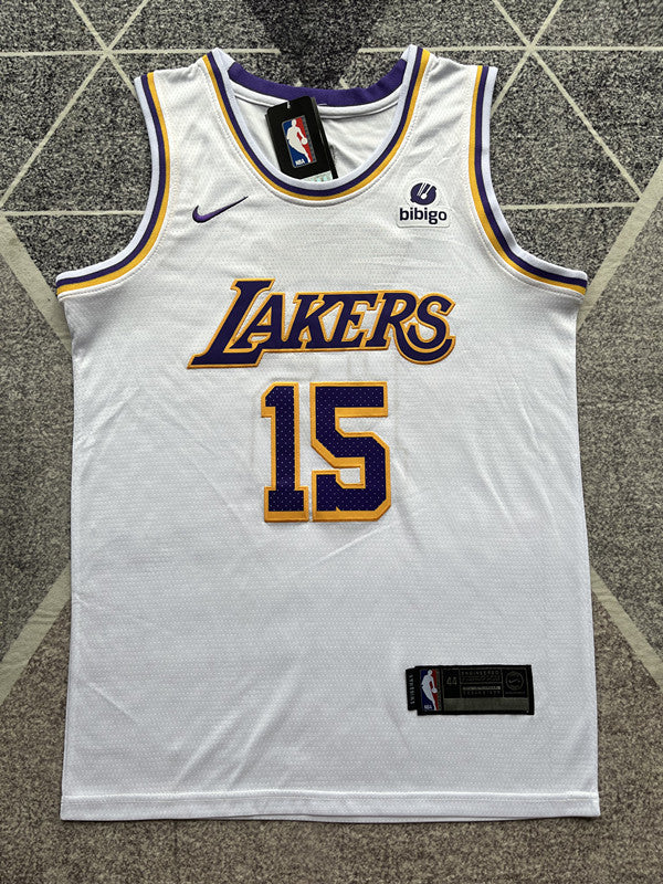 LA Lakers White Basketball Jersey #15 front view [SPMERGE:P211:front]