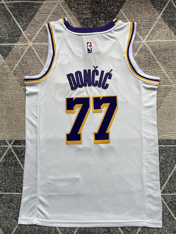 LA Lakers White Basketball Jersey #77 back view [SPMERGE:P248:back]