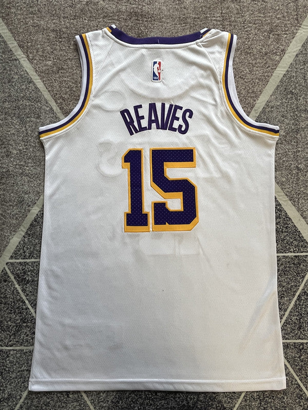 LA Lakers White Sponsor Edition Basketball Jersey #15 back view [SPMERGE:P212:back]