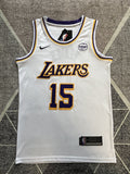 LA Lakers White Sponsor Edition Basketball Jersey #15 front view [SPMERGE:P212:front]