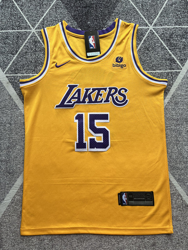 LA Lakers Yellow Basketball Jersey #15 front view [SPMERGE:P213:front]