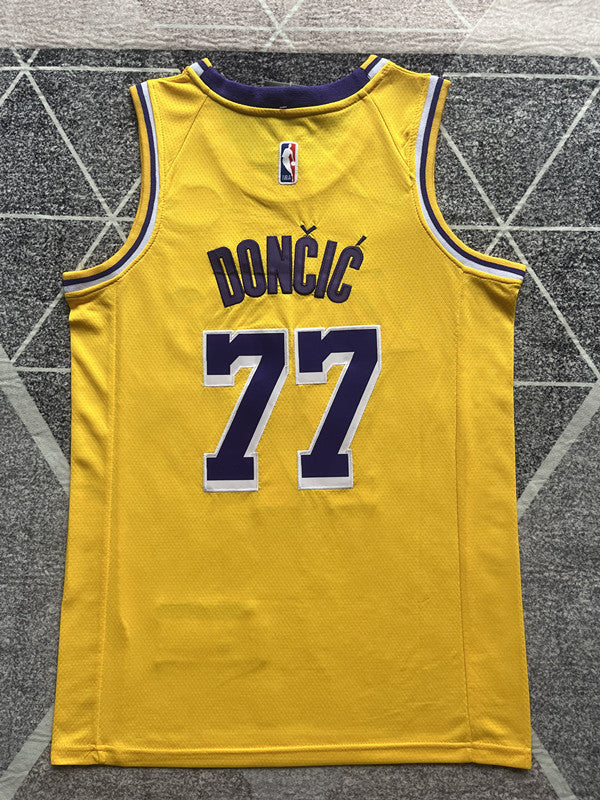 LA Lakers Yellow Basketball Jersey #77 back view [SPMERGE:P251:back]