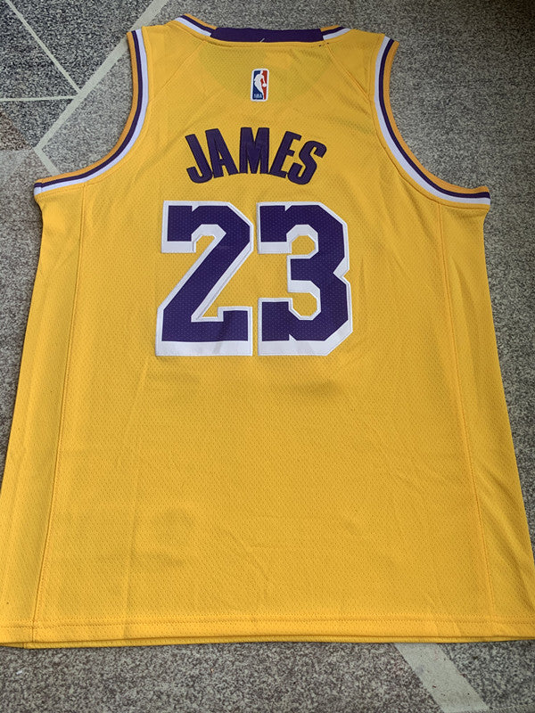 LA Lakers Yellow Retro Basketball Jersey #23 back view [SPMERGE:P218:back]