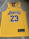 LA Lakers Yellow Retro Basketball Jersey #23 front view [SPMERGE:P218:front]