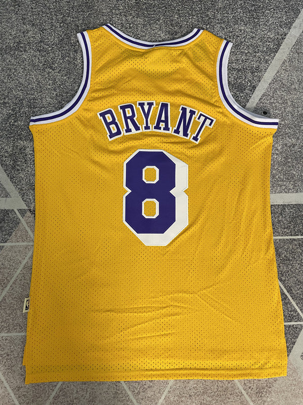 LA Lakers Yellow Retro Basketball Jersey #8 back view [SPMERGE:P259:back]