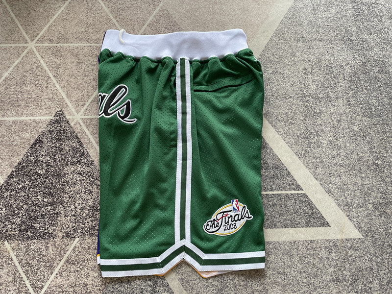Multi-color LA Lakers premium basketball shorts, side panel detail