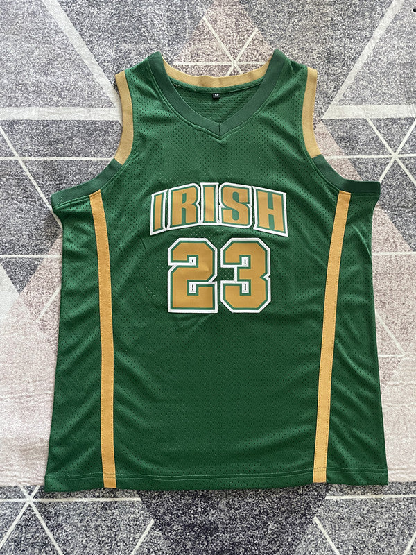 Green LeBron basketball jersey, full front view
