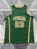 Green LeBron basketball jersey, full front view
