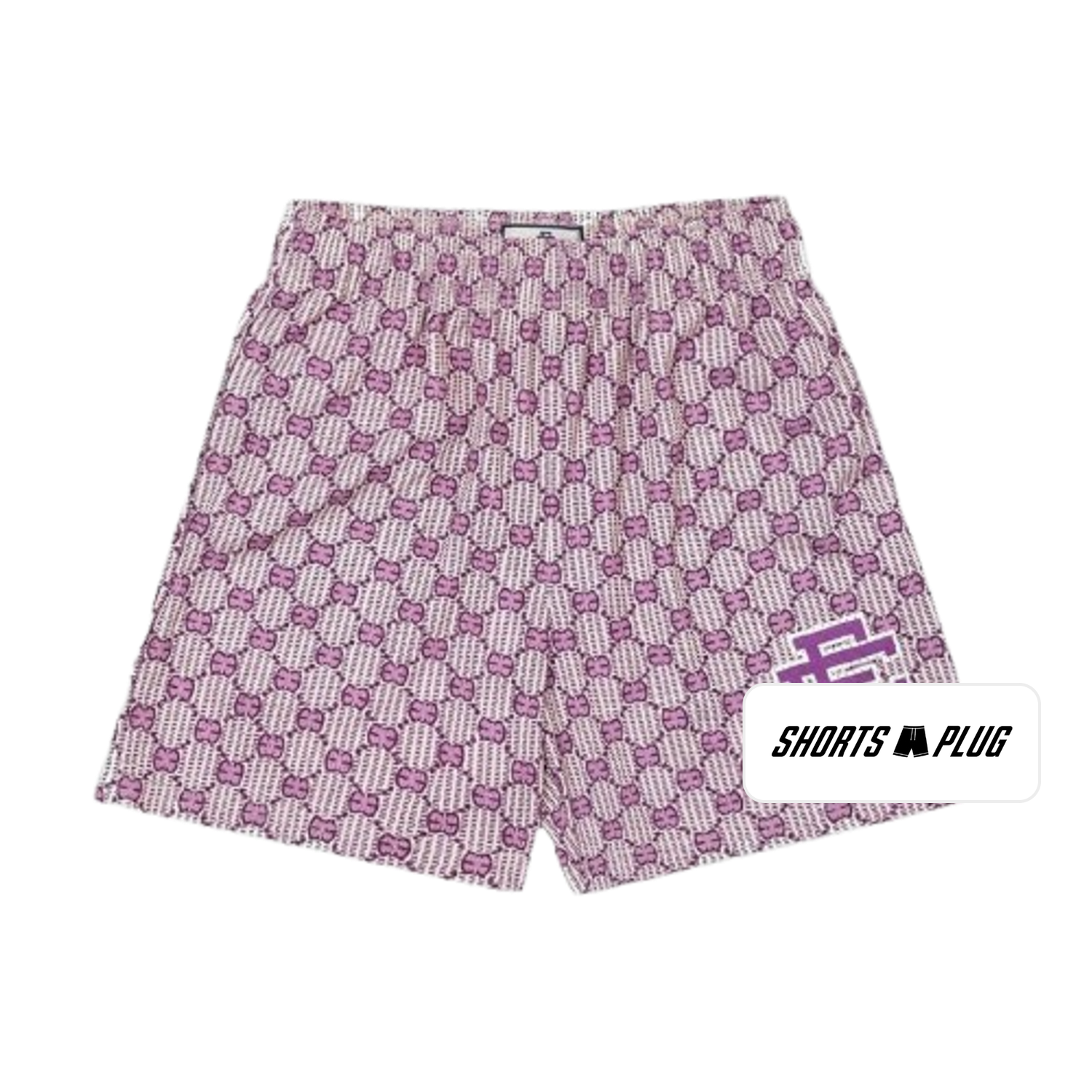 Lilac Monogram mesh shorts - front product view