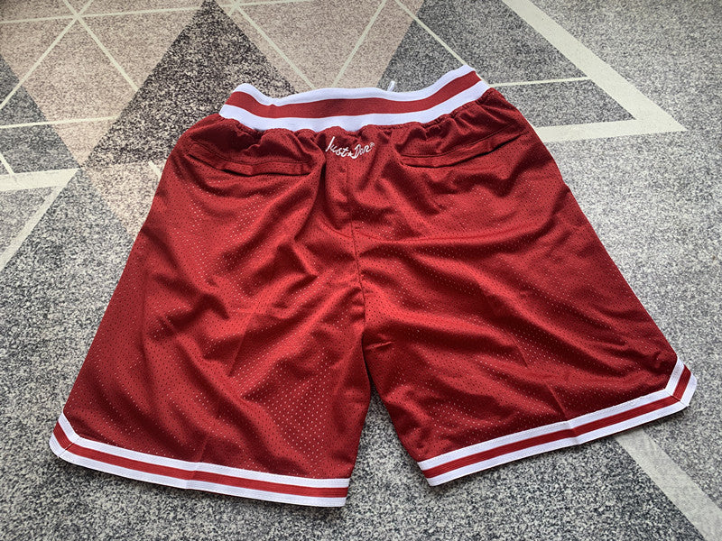 Maroon Lower Merion premium basketball shorts, full back view