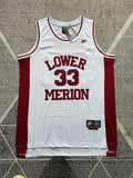 White Lower Merion basketball jersey, full front view