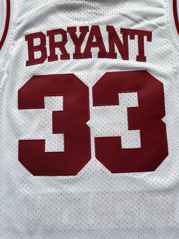 White Lower Merion basketball jersey, back lettering and number detail