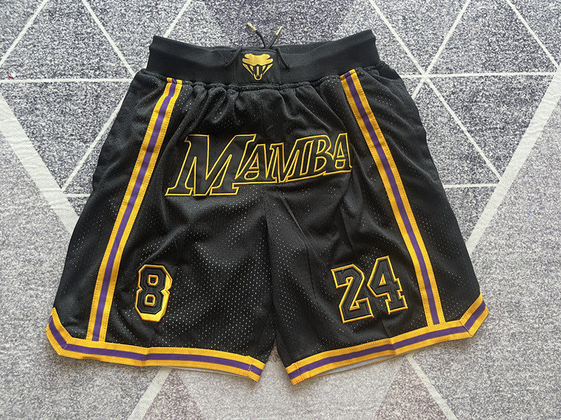 Black Mamba premium basketball shorts, full front view