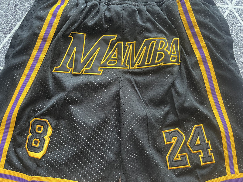 Black Mamba premium basketball shorts, graphic detail