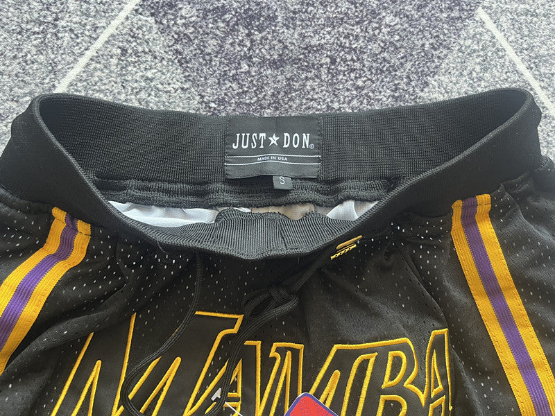 Black Mamba premium basketball shorts, waistband and label detail