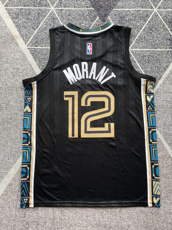 Black Memphis Grizzlies basketball jersey, full back view