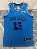 Light Blue Memphis Grizzlies basketball jersey, full front view