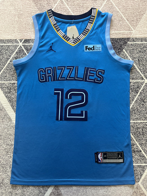 Light Blue Memphis Grizzlies basketball jersey, full front view
