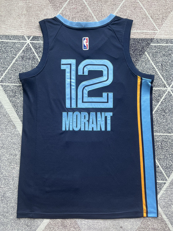 Navy Memphis Grizzlies basketball jersey, full back view