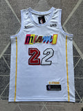 White Miami Heat basketball jersey, full front view
