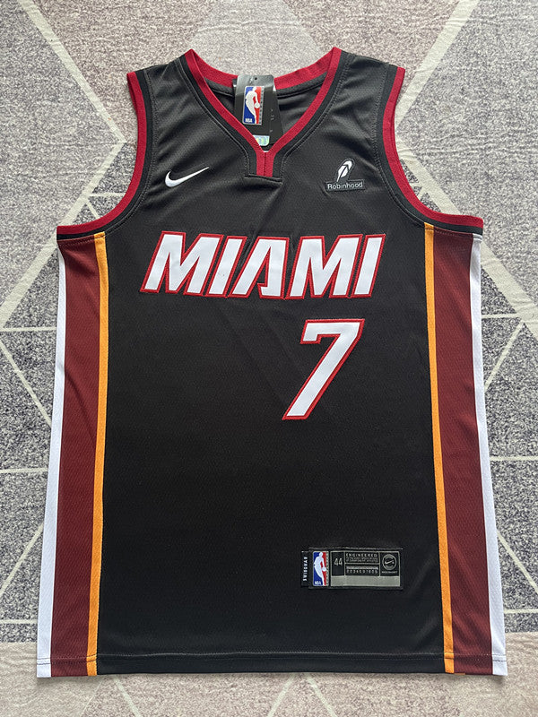 Miami Black Basketball Jersey #7 front view [SPMERGE:P289:front]