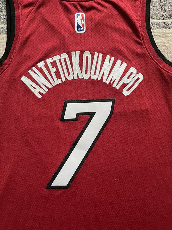 Maroon Miami Heat basketball jersey, back lettering and number detail
