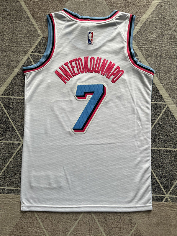 Miami White Vice Basketball Jersey #7 back view [SPMERGE:P290:back]