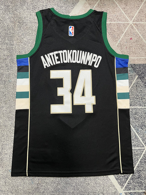 Milwaukee Black Deer Basketball Jersey #34 back view [SPMERGE:P314:back]