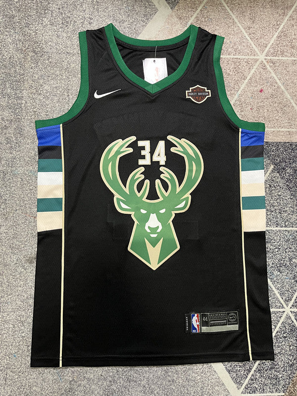 Milwaukee Black Deer Basketball Jersey #34 front view [SPMERGE:P314:front]