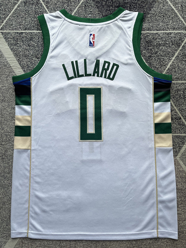 Milwaukee White Basketball Jersey #0 back view [SPMERGE:P307:back]