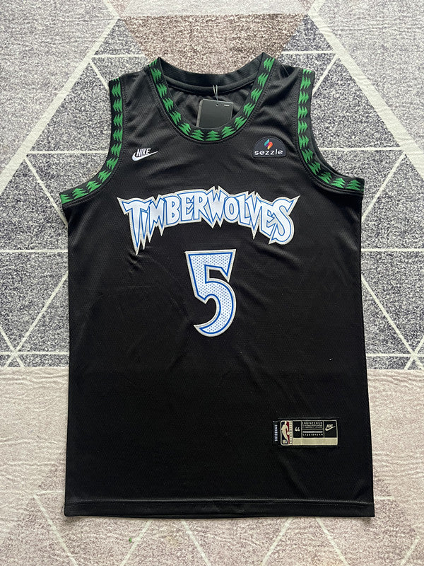 Minnesota Black Basketball Jersey #5 front view [SPMERGE:P097:front]