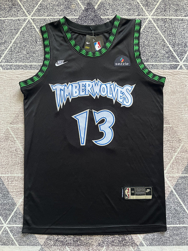 Minnesota Black Basketball Jersey #13 front view [SPMERGE:P200:front]