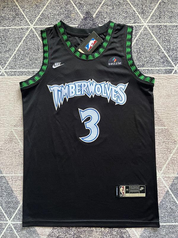 Minnesota Black Basketball Jersey #3 front view [SPMERGE:P202:front]