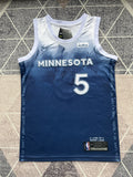 Blue Minnesota Timberwolves basketball jersey, full front view