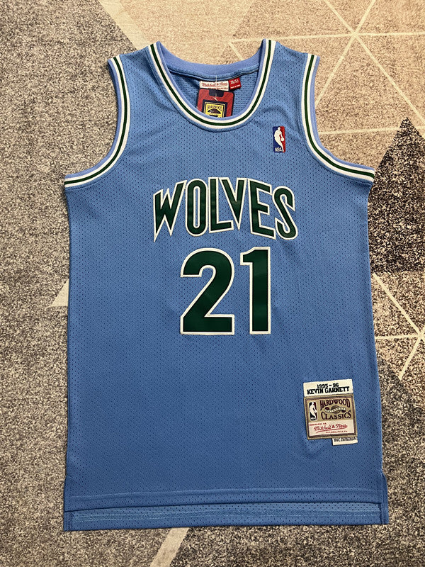 Carolina Blue Minnesota Timberwolves basketball jersey, full front view