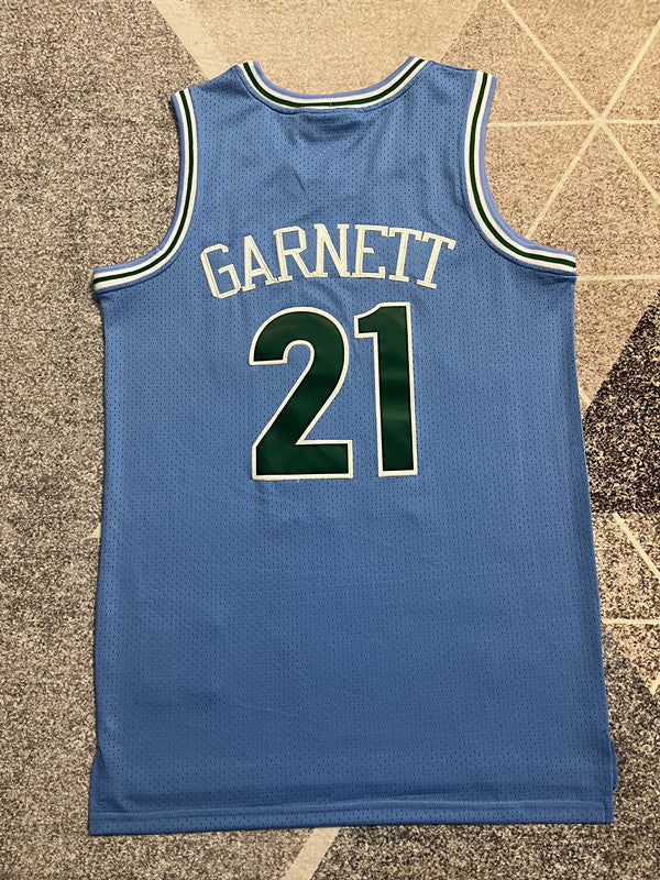 Carolina Blue Minnesota Timberwolves basketball jersey, full back view