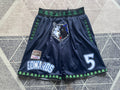 Navy Minnesota Timberwolves premium basketball shorts, full front view
