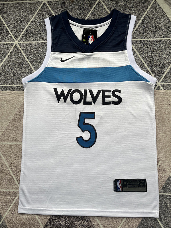 White Minnesota Timberwolves basketball jersey, full front view