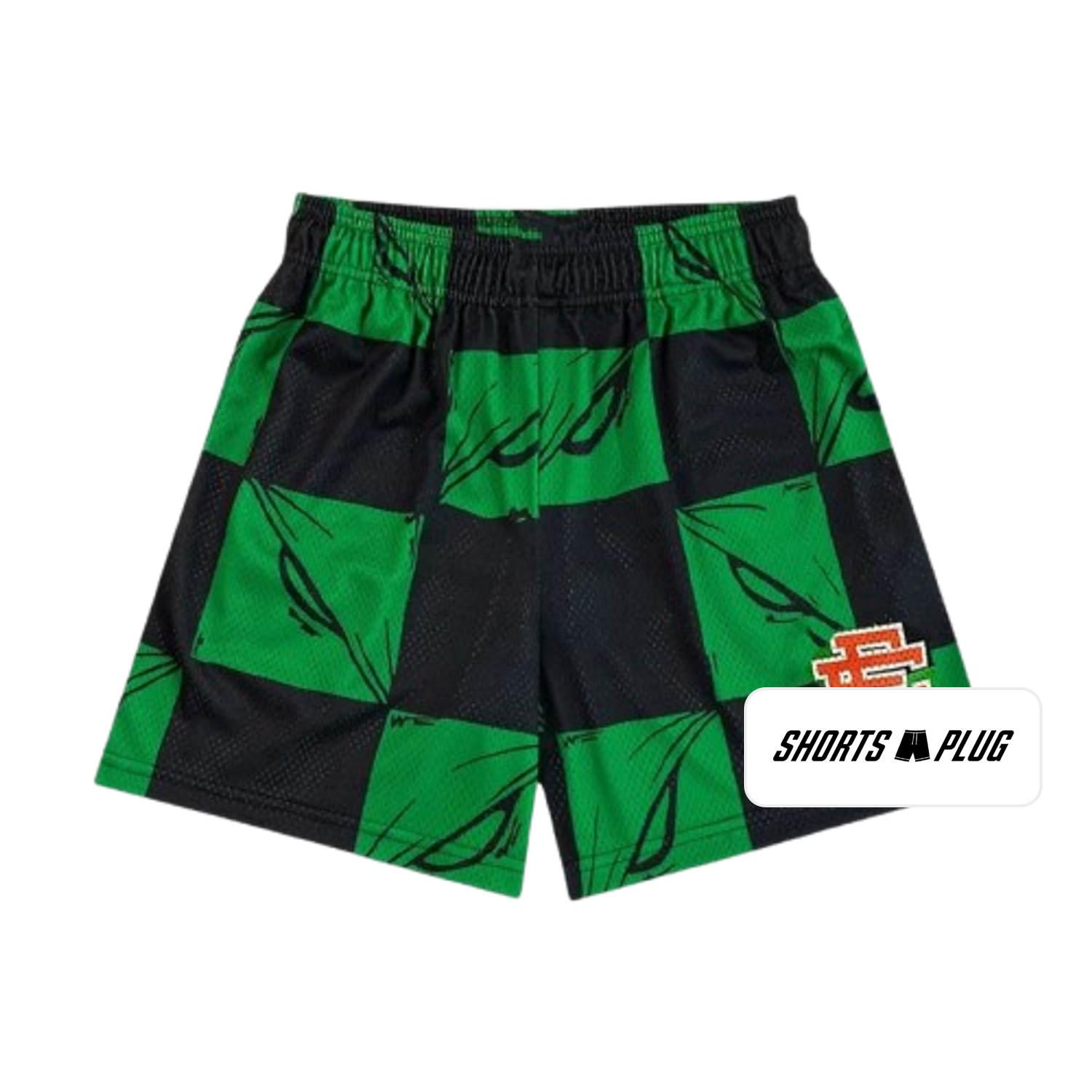 Neon Checker mesh shorts - front product view