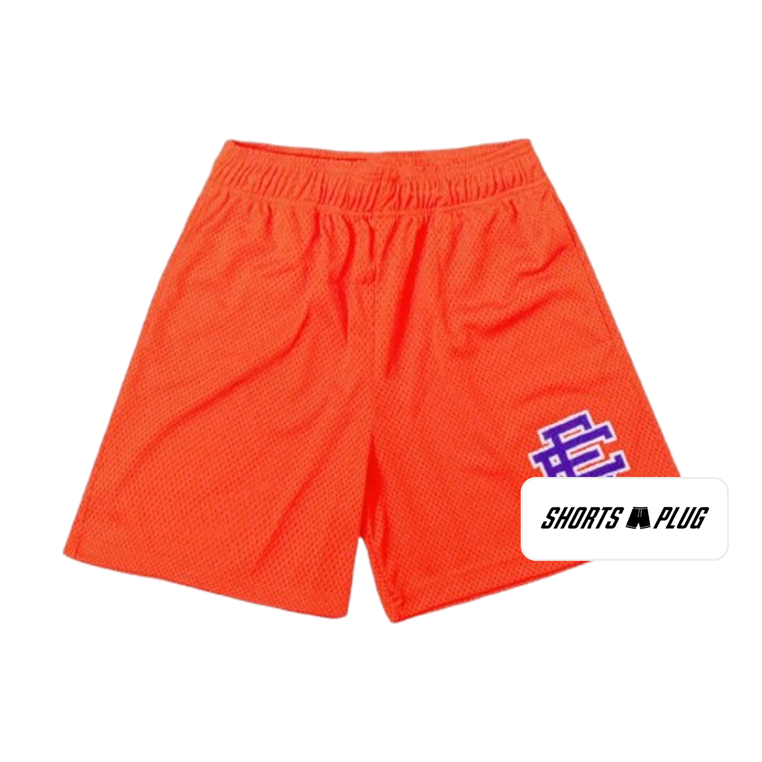 Neon Orange mesh shorts - front product view